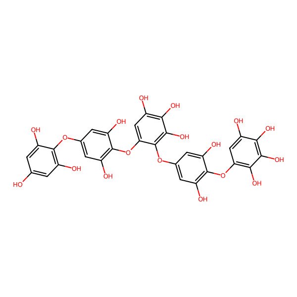 2D Structure of 5-[4-[6-[2,6-Dihydroxy-4-(2,4,6-trihydroxyphenoxy)phenoxy]-2,3,4-trihydroxyphenoxy]-2,6-dihydroxyphenoxy]benzene-1,2,3,4-tetrol