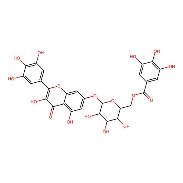 2D Structure of [6-[3,5-Dihydroxy-4-oxo-2-(3,4,5-trihydroxyphenyl)chromen-7-yl]oxy-3,4,5-trihydroxyoxan-2-yl]methyl 3,4,5-trihydroxybenzoate