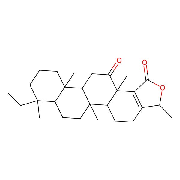 2D Structure of (3S,5bR,8S,11aS,13aS)-8-ethyl-3,5b,8,11a,13a-pentamethyl-3,4,5,5a,6,7,7a,9,10,11,11b,12-dodecahydrophenanthro[1,2-g][2]benzofuran-1,13-dione