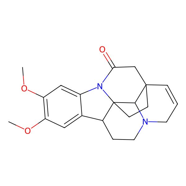 2D Structure of (1R,11R,15R,16S)-7,8-dimethoxy-4,14-diazahexacyclo[12.4.3.01,15.04,16.05,10.011,16]henicosa-5,7,9,19-tetraen-3-one