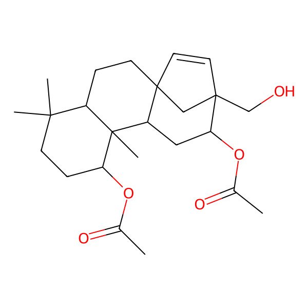 2D Structure of [12-Acetyloxy-13-(hydroxymethyl)-5,5,9-trimethyl-8-tetracyclo[11.2.1.01,10.04,9]hexadec-14-enyl] acetate