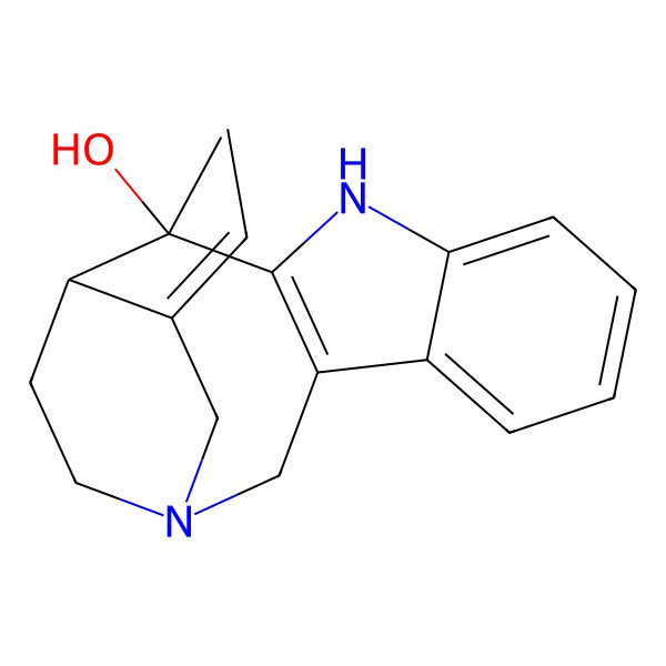 2D Structure of (12S,13R,14Z)-14-ethylidene-12-methyl-1,10-diazatetracyclo[11.2.2.03,11.04,9]heptadeca-3(11),4,6,8-tetraen-12-ol