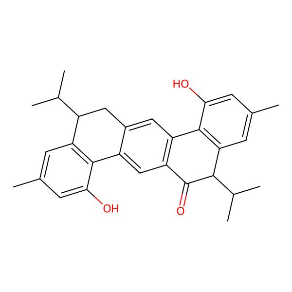 2D Structure of (5S,12S)-1,8-dihydroxy-3,10-dimethyl-5,12-di(propan-2-yl)-12,13-dihydro-5H-naphtho[1,2-b]phenanthren-6-one