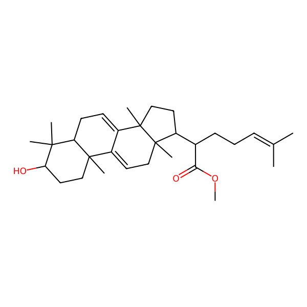2D Structure of methyl 2-(3-hydroxy-4,4,10,13,14-pentamethyl-2,3,5,6,12,15,16,17-octahydro-1H-cyclopenta[a]phenanthren-17-yl)-6-methylhept-5-enoate