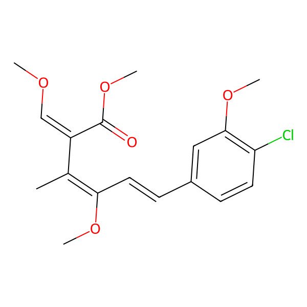 2D Structure of methyl (2E,3Z,5E)-6-(4-chloro-3-methoxyphenyl)-4-methoxy-2-(methoxymethylidene)-3-methylhexa-3,5-dienoate