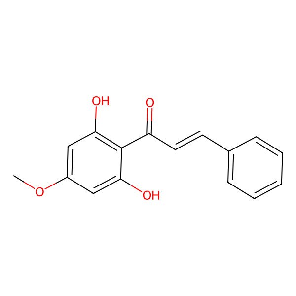 2D Structure of 2-Propen-1-one, 1-(2,6-dihydroxy-4-methoxyphenyl)-3-phenyl-, (E)-; Chalcone, 2',6'-dihydroxy-4'-methoxy-; 2',6'-Dihydroxy-4'-methoxychalcone 2D Structure of 2-Propen-1-one, 1-(2,6-dihydroxy-4-methoxyphenyl)-3-phenyl-, (E)-; Chalcone, 2',6'-dihydroxy-4'-methoxy-; 2',6'-Dihydroxy-4'-methoxychalcone