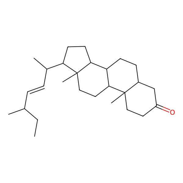 2D Structure of (5S,8R,9S,10S,13R,14S,17R)-10,13-dimethyl-17-[(E,2S,5S)-5-methylhept-3-en-2-yl]-1,2,4,5,6,7,8,9,11,12,14,15,16,17-tetradecahydrocyclopenta[a]phenanthren-3-one