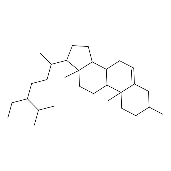 2D Structure of (3S,8S,9S,10R,13R,14S,17R)-17-[(2R,5R)-5-ethyl-6-methylheptan-2-yl]-3,10,13-trimethyl-2,3,4,7,8,9,11,12,14,15,16,17-dodecahydro-1H-cyclopenta[a]phenanthrene