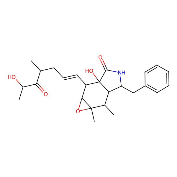 2D Structure of (1aS,2R,2aS,5S,5aS,6S,6aR)-5-benzyl-2a-hydroxy-2-[(E,4S,6S)-6-hydroxy-4-methyl-5-oxohept-1-enyl]-6,6a-dimethyl-1a,2,4,5,5a,6-hexahydrooxireno[2,3-f]isoindol-3-one