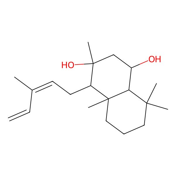 2D Structure of (1R,3R,4R,4aS,8aR)-3,4a,8,8-tetramethyl-4-[(2E)-3-methylpenta-2,4-dienyl]-2,4,5,6,7,8a-hexahydro-1H-naphthalene-1,3-diol