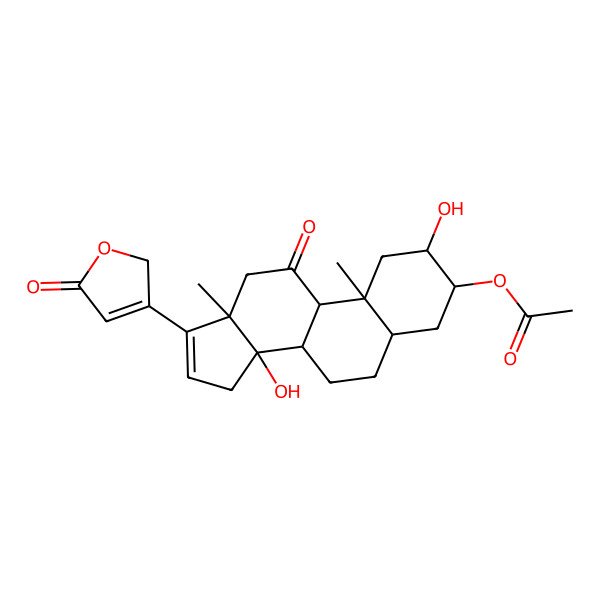 2D Structure of [2,14-dihydroxy-10,13-dimethyl-11-oxo-17-(5-oxo-2H-furan-3-yl)-2,3,4,5,6,7,8,9,12,15-decahydro-1H-cyclopenta[a]phenanthren-3-yl] acetate