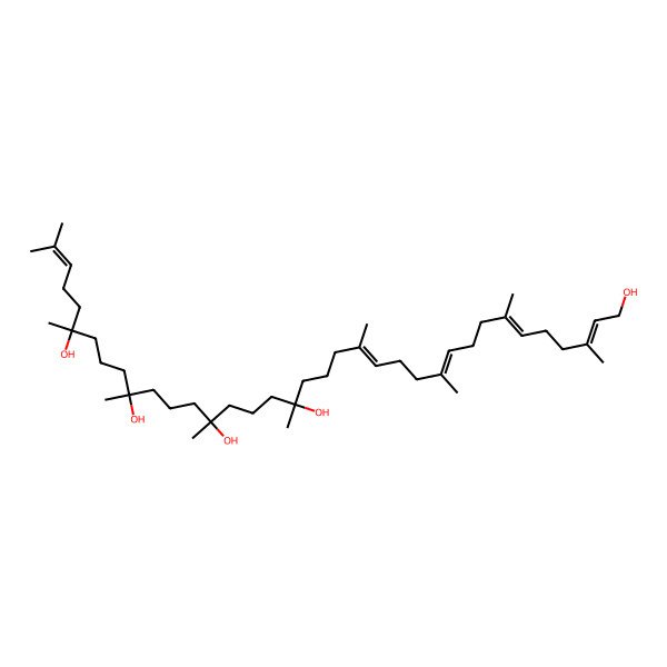 2D Structure of (2E,6E,10E,14E,19S,23S,27S,31S)-3,7,11,15,19,23,27,31,35-nonamethylhexatriaconta-2,6,10,14,34-pentaene-1,19,23,27,31-pentol