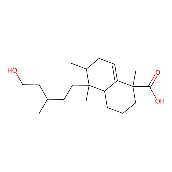 2D Structure of (1R,4aS,5R,6S)-5-[(3S)-5-hydroxy-3-methylpentyl]-1,5,6-trimethyl-2,3,4,4a,6,7-hexahydronaphthalene-1-carboxylic acid