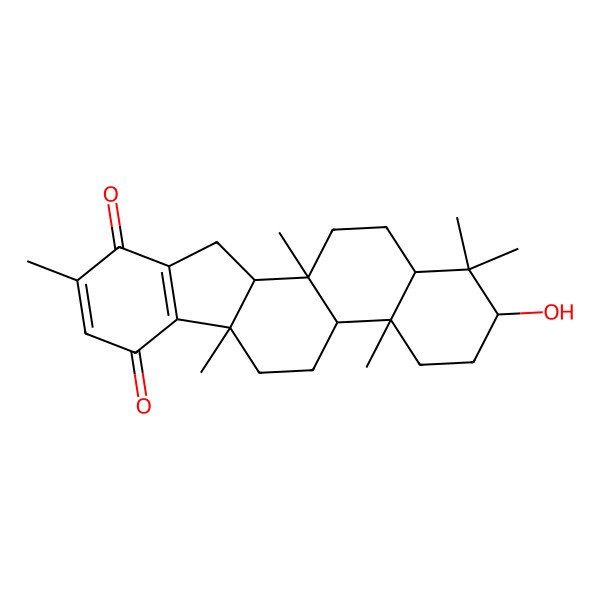 2D Structure of (4aS,11aS,11bS,13aR)-2-hydroxy-1,1,4a,6a,9,11b-hexamethyl-3,4,4b,5,6,11,11a,12,13,13a-decahydro-2H-indeno[2,1-a]phenanthrene-7,10-dione