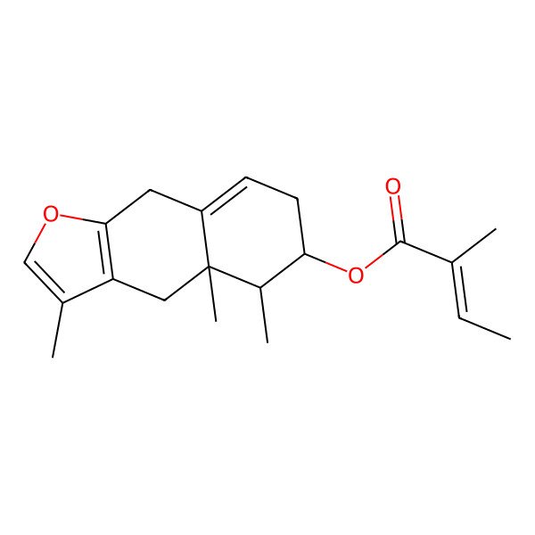2D Structure of [(4aR,5R,6S)-3,4a,5-trimethyl-5,6,7,9-tetrahydro-4H-benzo[f][1]benzofuran-6-yl] (Z)-2-methylbut-2-enoate