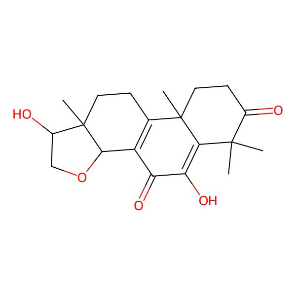 2D Structure of (1R,3aS,9aR,11aR)-1,5-dihydroxy-6,6,9a,11a-tetramethyl-2,3a,8,9,10,11-hexahydro-1H-naphtho[1,2-g][1]benzofuran-4,7-dione