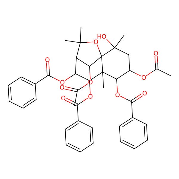2D Structure of [(1S,2S,4S,5R,6S,7R,8S,9R,12R)-4,12-diacetyloxy-5,7-dibenzoyloxy-2-hydroxy-2,6,10,10-tetramethyl-11-oxatricyclo[7.2.1.01,6]dodecan-8-yl] benzoate