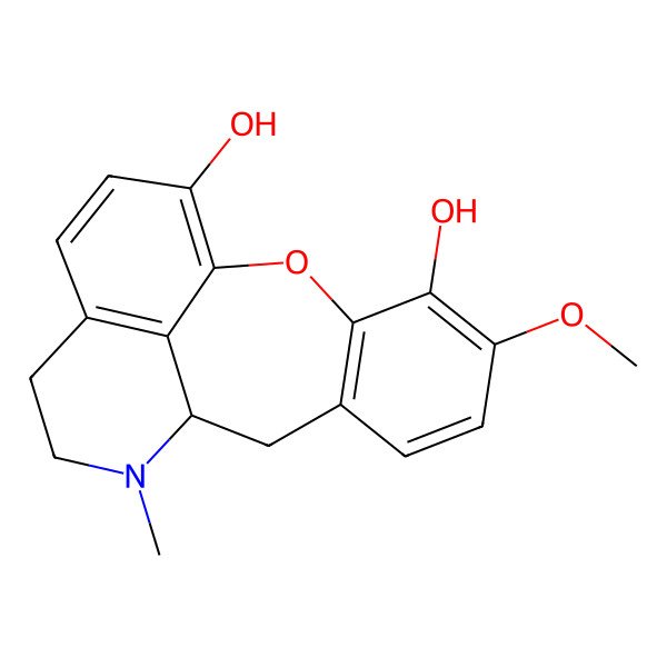 2D Structure of (10R)-5-methoxy-11-methyl-2-oxa-11-azatetracyclo[8.7.1.03,8.014,18]octadeca-1(17),3(8),4,6,14(18),15-hexaene-4,17-diol