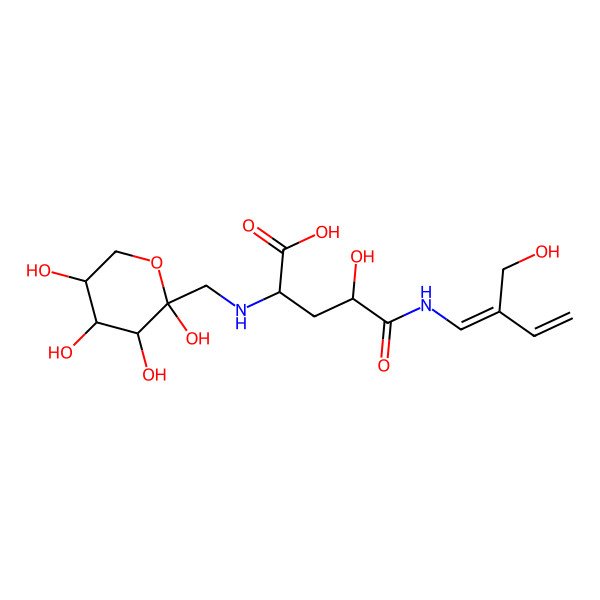 2D Structure of (2S,4S)-4-hydroxy-5-[[(1Z)-2-(hydroxymethyl)buta-1,3-dienyl]amino]-5-oxo-2-[[(2R,3S,4R,5R)-2,3,4,5-tetrahydroxyoxan-2-yl]methylamino]pentanoic acid