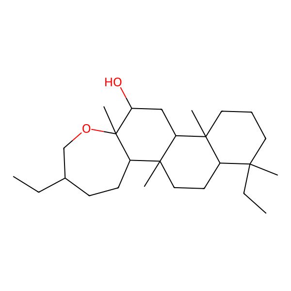 2D Structure of (1R,2S,5S,8R,9S,11R,12S,16S,17S)-5,16-diethyl-1,8,12,16-tetramethyl-7-oxatetracyclo[9.8.0.02,8.012,17]nonadecan-9-ol