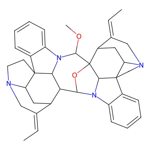 2D Structure of (1R,9S,10R,11R,13S,17R,25S,26R,27S,28Z,33S,36R,37S,39Z)-28,39-di(ethylidene)-25-methoxy-35-oxa-8,14,24,30-tetrazadodecacyclo[25.5.2.211,14.11,26.19,26.110,17.02,7.013,17.018,23.030,33.08,36.024,37]nonatriaconta-2,4,6,18,20,22-hexaene