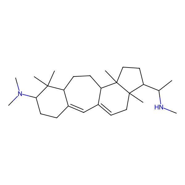 2D Structure of N,N,7,7,12,16-hexamethyl-15-[1-(methylamino)ethyl]tetracyclo[9.7.0.03,8.012,16]octadeca-1(18),2-dien-6-amine