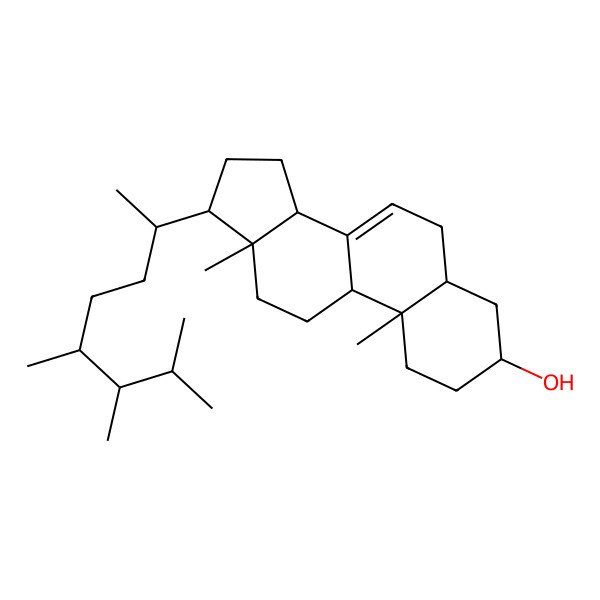 2D Structure of (3S,5S,9R,10S,13R,14R,17R)-10,13-dimethyl-17-[(2R)-5,6,7-trimethyloctan-2-yl]-2,3,4,5,6,9,11,12,14,15,16,17-dodecahydro-1H-cyclopenta[a]phenanthren-3-ol