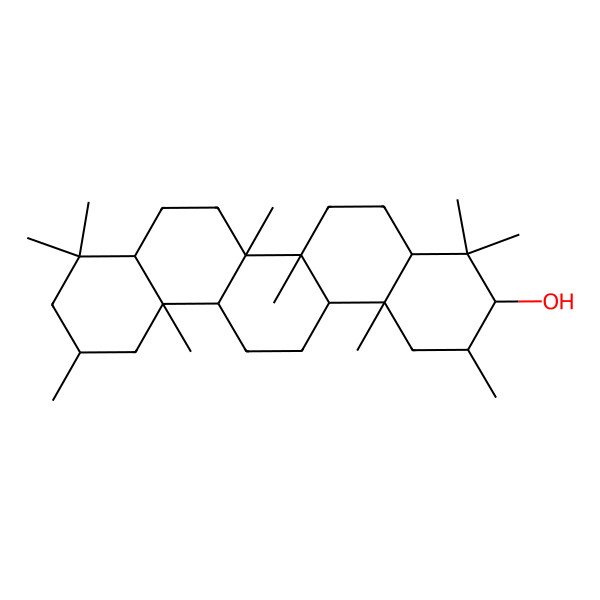 2D Structure of 2,4,4,6a,6b,9,9,11,12a,14b-Decamethyl-1,2,3,4a,5,6,6a,7,8,8a,10,11,12,13,14,14a-hexadecahydropicen-3-ol