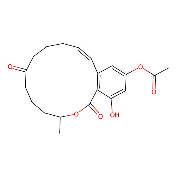 2D Structure of (3S,11E)-14-(Acetyloxy)-3,4,5,6,9,10-hexahydro-16-hydroxy-3-methyl-1H-2-benzoxacyclotetradecin-1,7(8H)-dione
