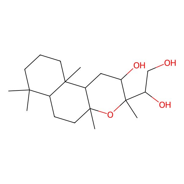 2D Structure of 1-[(2S,3S,4aR,6aS,10aS,10bR)-2-hydroxy-3,4a,7,7,10a-pentamethyl-2,5,6,6a,8,9,10,10b-octahydro-1H-benzo[f]chromen-3-yl]ethane-1,2-diol