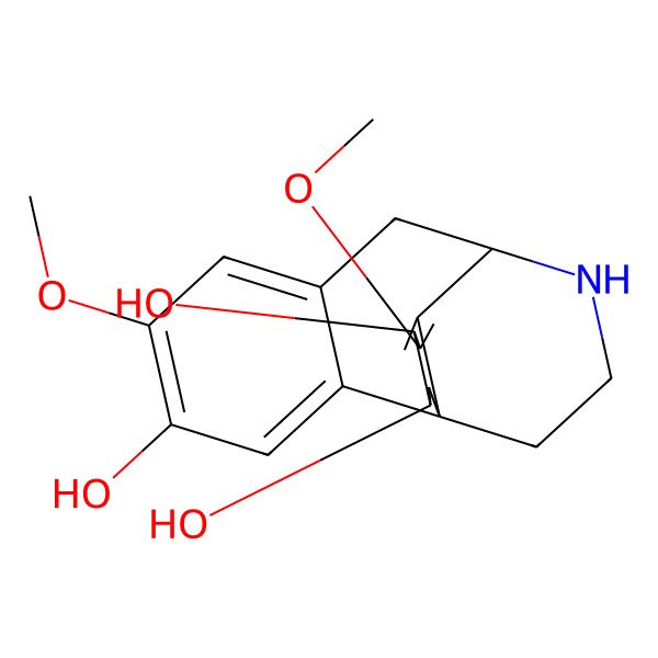 2D Structure of (1S,9S,12S,13S)-5,11-dimethoxy-17-azatetracyclo[7.5.3.01,10.02,7]heptadeca-2,4,6,10-tetraene-4,12,13-triol