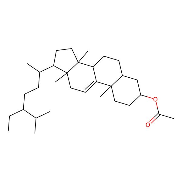 2D Structure of [(3R,5S,8S,10S,13R,14S,17R)-17-[(2R,5R)-5-ethyl-6-methylheptan-2-yl]-10,13,14-trimethyl-1,2,3,4,5,6,7,8,12,15,16,17-dodecahydrocyclopenta[a]phenanthren-3-yl] acetate