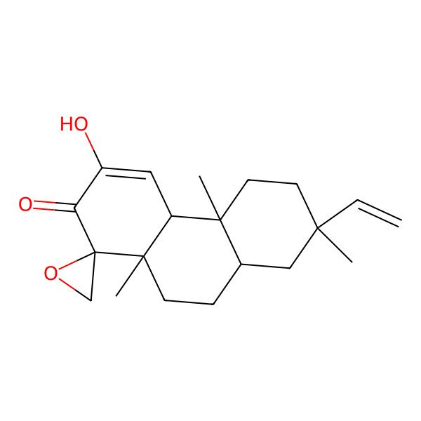 2D Structure of (1R,4aS,4bR,7R,8aR,10aR)-7-ethenyl-3-hydroxy-4b,7,10a-trimethylspiro[5,6,8,8a,9,10-hexahydro-4aH-phenanthrene-1,2'-oxirane]-2-one