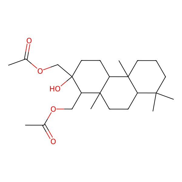 2D Structure of [(1S,2R,4aS,4bR,8aR,10aS)-2-(acetyloxymethyl)-2-hydroxy-4b,8,8,10a-tetramethyl-1,3,4,4a,5,6,7,8a,9,10-decahydrophenanthren-1-yl]methyl acetate