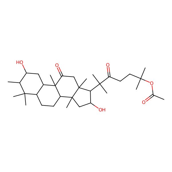 2D Structure of [6-[(10R,14S,17S)-2,16-dihydroxy-3,4,4,9,13,14-hexamethyl-11-oxo-1,2,3,5,6,7,8,10,12,15,16,17-dodecahydrocyclopenta[a]phenanthren-17-yl]-2,6-dimethyl-5-oxoheptan-2-yl] acetate
