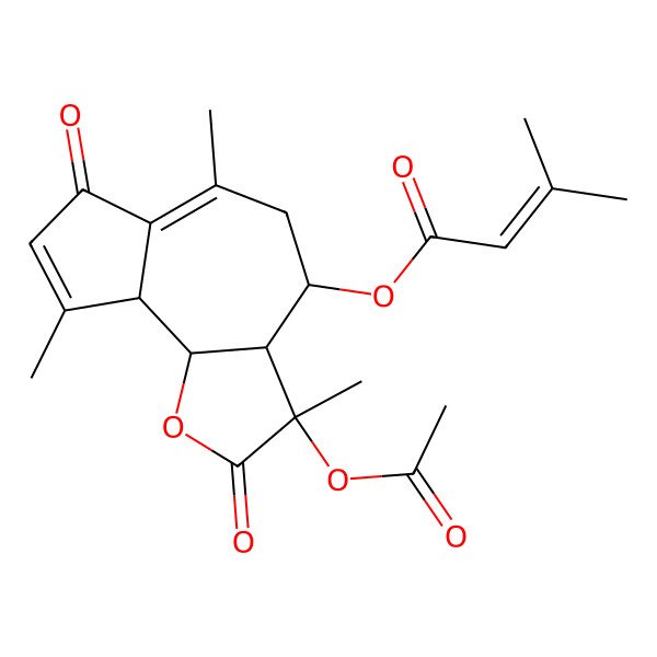 2D Structure of [(3R,3aS,4S,9aS,9bR)-3-acetyloxy-3,6,9-trimethyl-2,7-dioxo-4,5,9a,9b-tetrahydro-3aH-azuleno[4,5-b]furan-4-yl] 3-methylbut-2-enoate