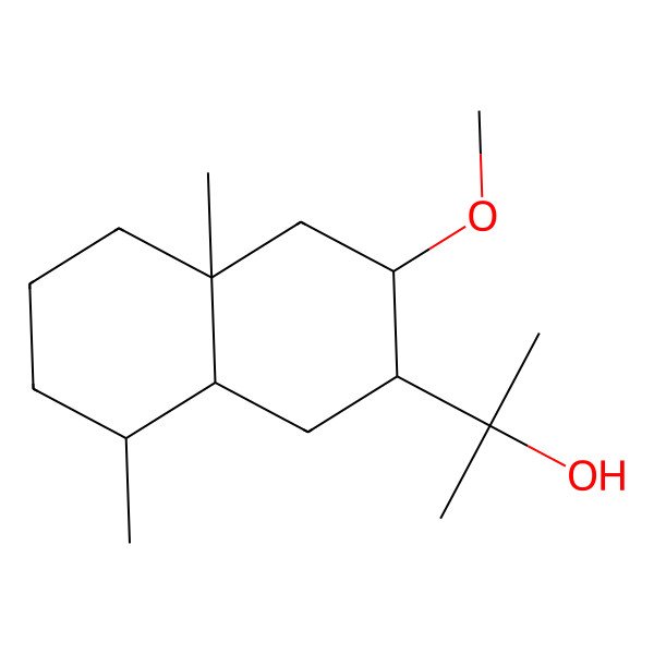 2D Structure of 2-[(2S,3S,4aR,8S,8aS)-3-methoxy-4a,8-dimethyl-2,3,4,5,6,7,8,8a-octahydro-1H-naphthalen-2-yl]propan-2-ol