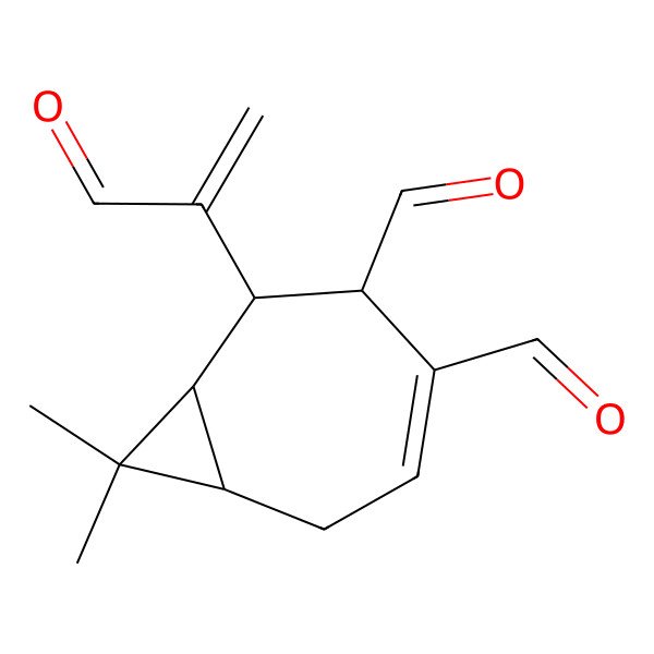 2D Structure of 8,8-Dimethyl-2-(3-oxoprop-1-en-2-yl)bicyclo[5.1.0]oct-4-ene-3,4-dicarbaldehyde