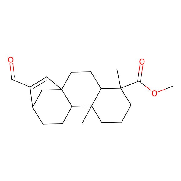 2D Structure of methyl (1S,4S,5R,9S,10S,13R)-14-formyl-5,9-dimethyltetracyclo[11.2.1.01,10.04,9]hexadec-14-ene-5-carboxylate