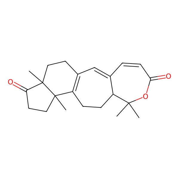 2D Structure of 8,8,13,17-Tetramethyl-7-oxatetracyclo[10.7.0.03,9.013,17]nonadeca-1(12),2,4-triene-6,16-dione