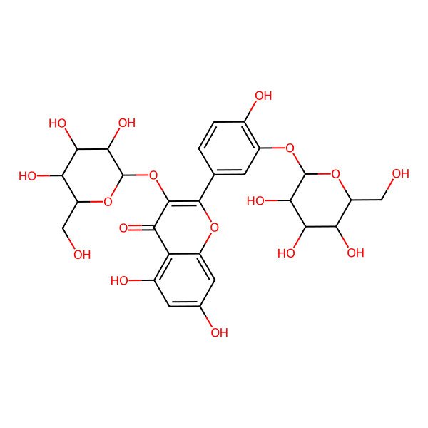 2D Structure of 5,7-Dihydroxy-2-[4-hydroxy-3-[3,4,5-trihydroxy-6-(hydroxymethyl)oxan-2-yl]oxyphenyl]-3-[3,4,5-trihydroxy-6-(hydroxymethyl)oxan-2-yl]oxychromen-4-one