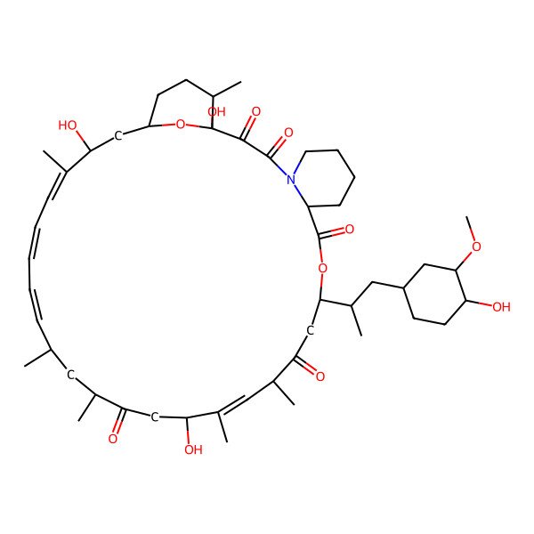 2D Structure of (1R,9S,12S,15S,16E,18R,21R,23S,24E,26E,28E,30R,32S,35R)-1,18,30-trihydroxy-12-[(2R)-1-[(1R,3S,4S)-4-hydroxy-3-methoxycyclohexyl]propan-2-yl]-15,17,21,23,29,35-hexamethyl-11,36-dioxa-4-azatricyclo[30.3.1.04,9]hexatriaconta-16,24,26,28-tetraene-2,3,10,14,20-pentone