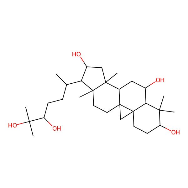 2D Structure of (1S,3R,6S,8R,9S,11S,12S,14S,15R,16R)-15-[(2R,5R)-5,6-dihydroxy-6-methylheptan-2-yl]-7,7,12,16-tetramethylpentacyclo[9.7.0.01,3.03,8.012,16]octadecane-6,9,14-triol