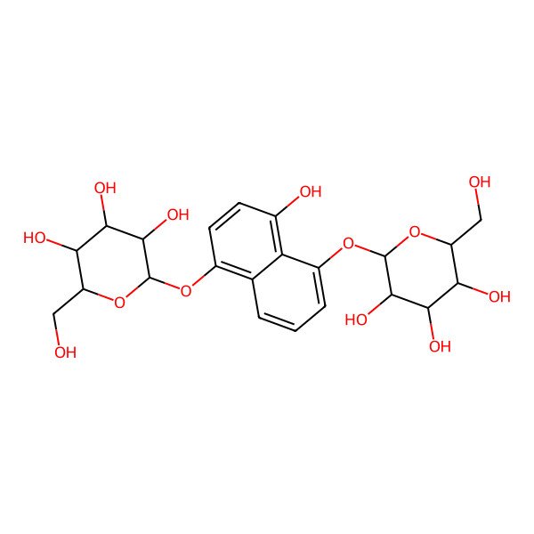 2D Structure of 2-(Hydroxymethyl)-6-[4-hydroxy-5-[3,4,5-trihydroxy-6-(hydroxymethyl)oxan-2-yl]oxynaphthalen-1-yl]oxyoxane-3,4,5-triol