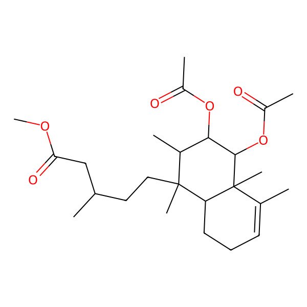 2D Structure of methyl (3R)-5-[(1R,2S,3R,4R,4aR,8aR)-3,4-diacetyloxy-1,2,4a,5-tetramethyl-2,3,4,7,8,8a-hexahydronaphthalen-1-yl]-3-methylpentanoate
