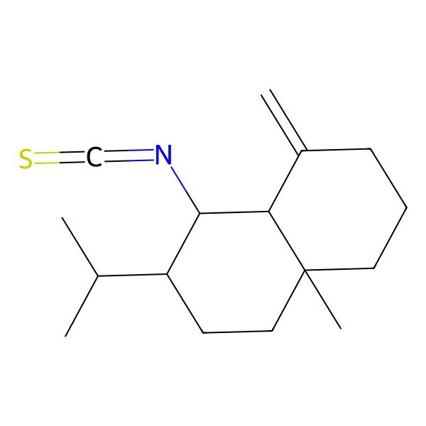 2D Structure of (3R,4R,4aR,8aS)-4-isothiocyanato-8a-methyl-5-methylidene-3-propan-2-yl-1,2,3,4,4a,6,7,8-octahydronaphthalene