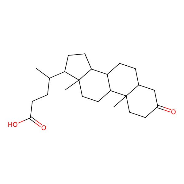 2D Structure of (4R)-4-[(8R,9S,10S,13R,14S,17R)-10,13-dimethyl-3-oxo-1,2,4,5,6,7,8,9,11,12,14,15,16,17-tetradecahydrocyclopenta[a]phenanthren-17-yl]pentanoic acid