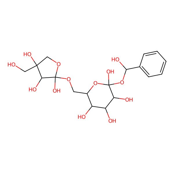2D Structure of (2R,3S,5S)-2-[(R)-hydroxy(phenyl)methoxy]-6-[[(3R)-2,3,4-trihydroxy-4-(hydroxymethyl)oxolan-2-yl]oxymethyl]oxane-2,3,4,5-tetrol