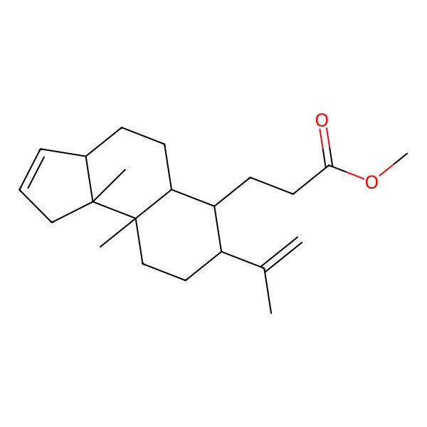 2D Structure of methyl 3-[(3aR,5aR,6S,7S,9aR,9bR)-9a,9b-dimethyl-7-prop-1-en-2-yl-3a,4,5,5a,6,7,8,9-octahydro-1H-cyclopenta[a]naphthalen-6-yl]propanoate