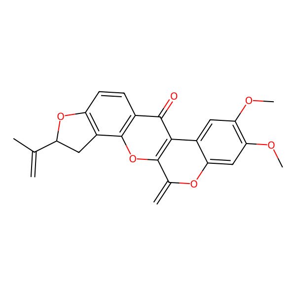 2D Structure of (6R)-16,17-dimethoxy-21-methylidene-6-prop-1-en-2-yl-2,7,20-trioxapentacyclo[11.8.0.03,11.04,8.014,19]henicosa-1(13),3(11),4(8),9,14,16,18-heptaen-12-one